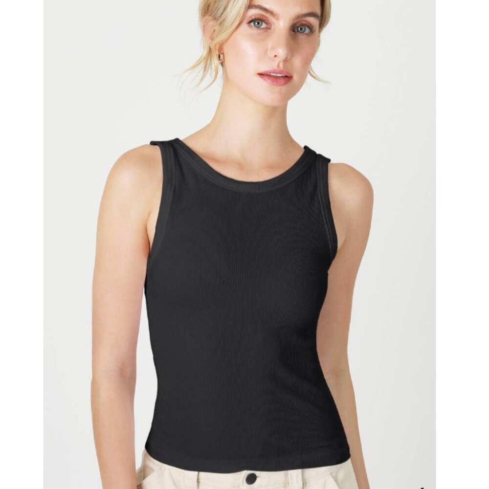 Nikibiki 🟣 NWT One Size Reversible Ribbed Tank Top in Black